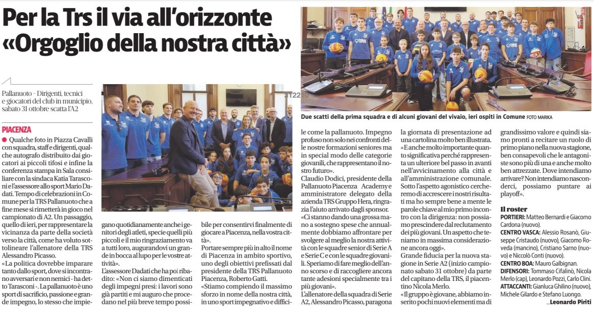 TRS Piacenza Pallanuoto 2018